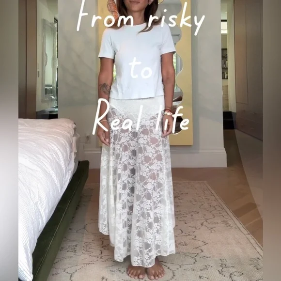 NWOT Proenza Schouler Jasmine White Lace Skirt Maxi White Sheer Skirt Size 4 S/M - Picture 5 of 14